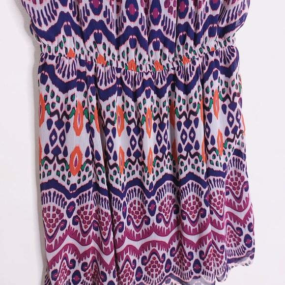 GAP Sheer Overlay Boho Aztec Spaghetti Strap Short Dress Large - Picture 6 of 9